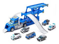 Juguete Truck Policial Mas 3 Autos Niños Truck Policial Azul