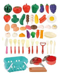 Set Juguete Canasto Corta Frutas Y Verduras Con Velcro 50pzs