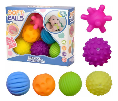 Set 6 Pelotas Sensoriales Didácticas Para Bebé Con Texturas