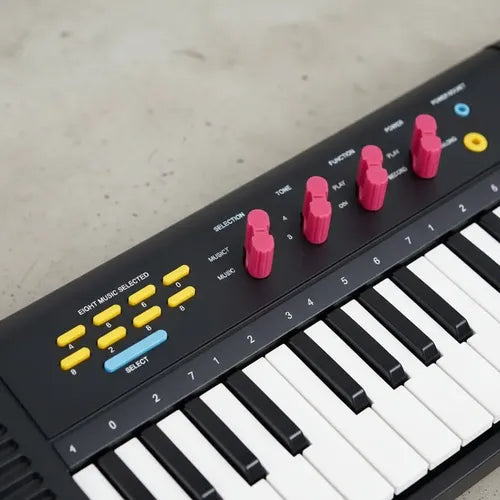 Teclado Musical Para Niños Juguete Con Micrófono | 32 Teclas Negro