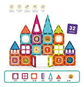 Juego De Construcción Magnéticos Imán Bloques  Niños 32pzs 32 Castillos