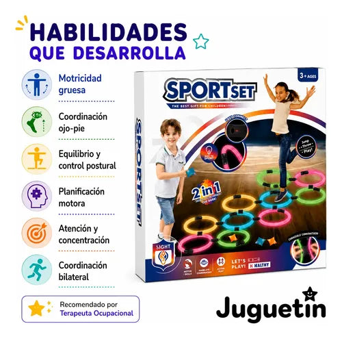Set 10 Aros Neón De Agilidad Para Niños Azul