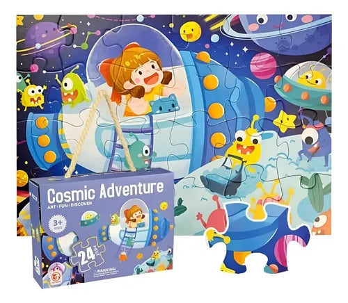 Rompecabezas Puzzle 24pcs Aventura Cósmica Didactico Niños