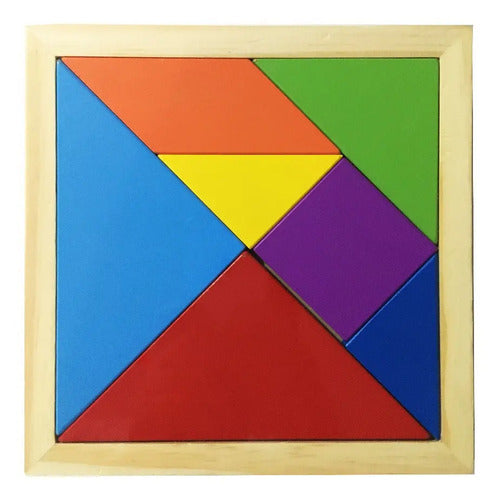 Puzzle Tangram Rompecabezas De Madera Educativo 15x15cm