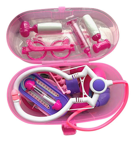 Set Juego Maletin Doctor Medico Niños Roles Accesorios Rosa