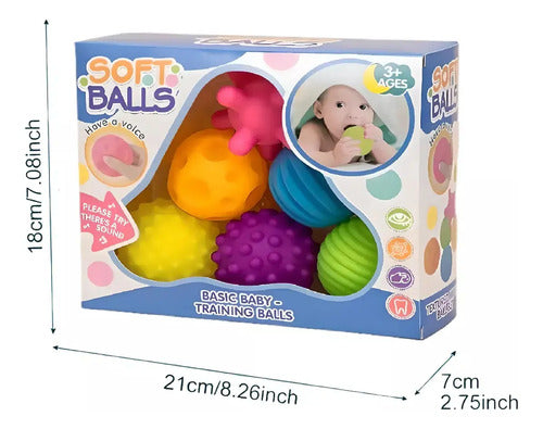 Set 6 Pelotas Sensoriales Didácticas Para Bebé Con Texturas