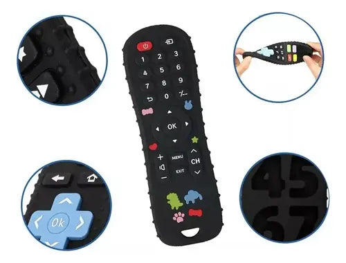 Mordedor Bebé Juguete Sensorial Diseño Control Remoto Dibujo Negro