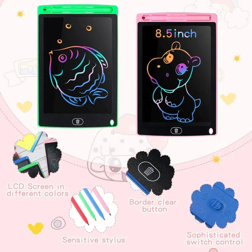 Pizarra Magica Tablet Lcd De Dibujo Niños  8.5 Pulgadas Azul