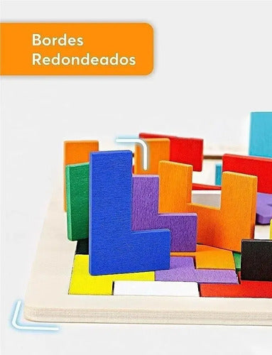 Puzzle Tangram Rompecabezas De Madera Educativo  40pcs
