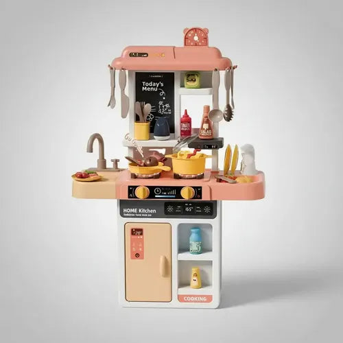 Cocina Juguete Luces Sonidos 43 Accesorios Niños 68 Cm Rosa