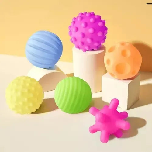 Set 6 Pelotas Sensoriales Didácticas Para Bebé Con Texturas