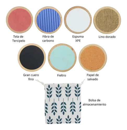 Fichas Sensoriales Texturas Madera Montessori Con Bolsa