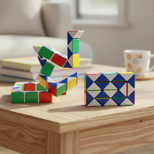 Juguete Anti Estres Cubo Fidget Tipo Serpiente |  Destreza Azul
