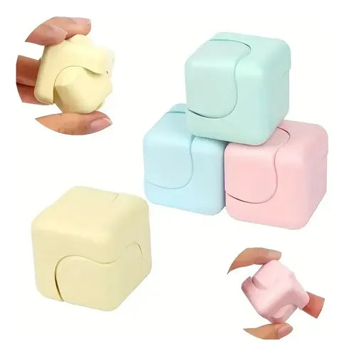 Spinner Cubo Gyro Fidget. Juguete Antiestrés Rotación Tea Turquesa