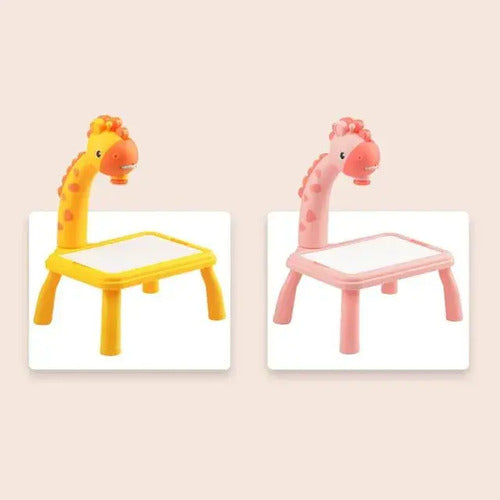 Proyector Mesa De Dibujo Para Niños Jirafa Juguete Rosa Rosa