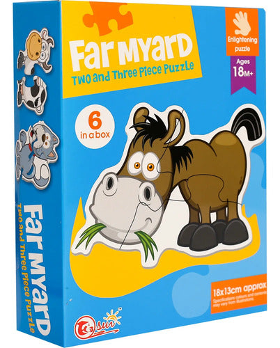 Puzzle Rompecabezas Didáctico Animales De La Granja 6 En 1