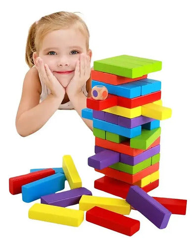 Juego Madera 50 Piezas Bloques Dados Educativo Yenga Jenga 50 Jenga