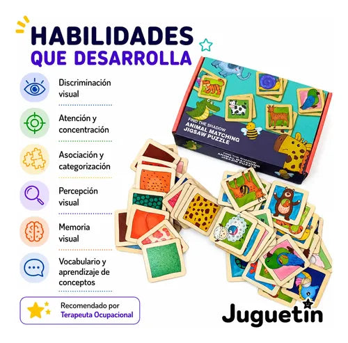 Juego Puzzle Memoria Animales 48pcs